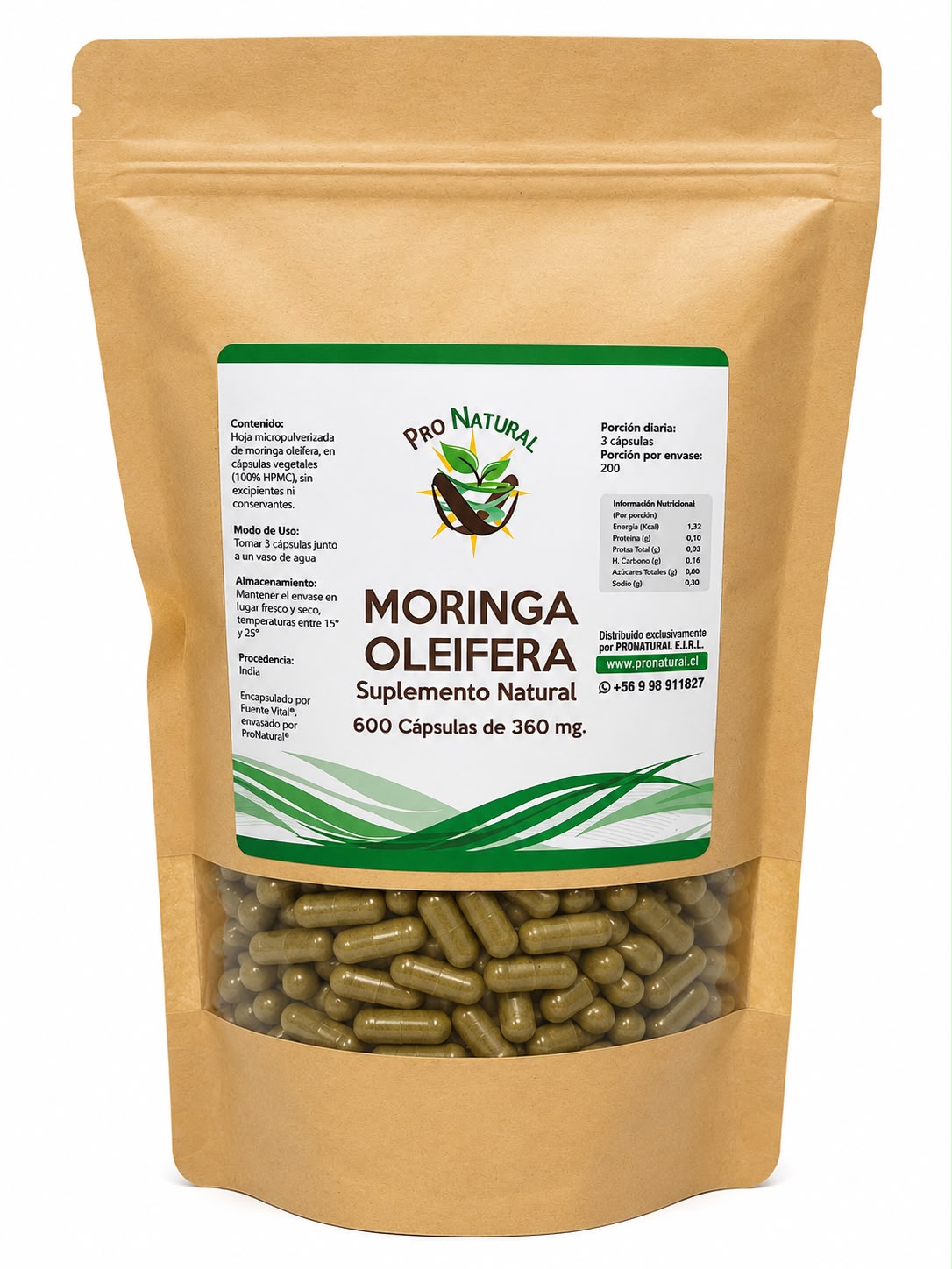 MORINGA OLEÍFERA DOYPACK 600 CÁPSULAS